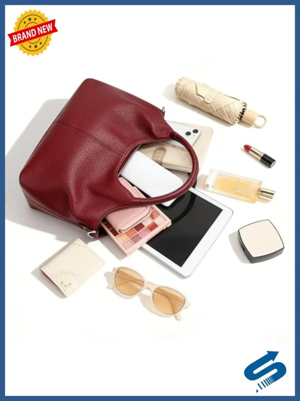 Vegan Leather Top Handle Satchel Purse with Adjustable Strap